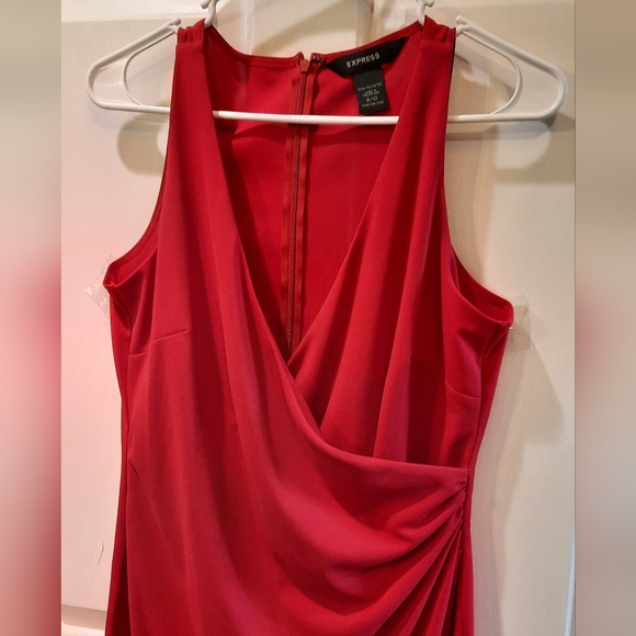 Express Red Wrap Front Sleeveless Dress size 9/10 - Picture 6 of 14